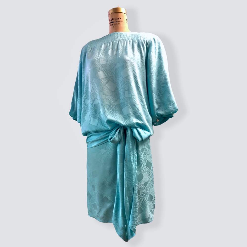 Vintage 80s Argenti Tiered Drop Waist Dress